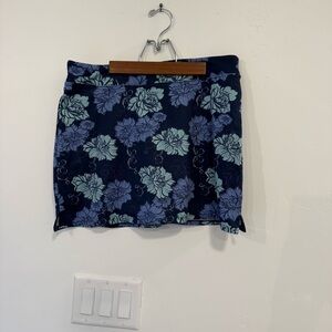 Tranquility by Colorado Clothing Navy and Light Blue Floral Mini Skirt